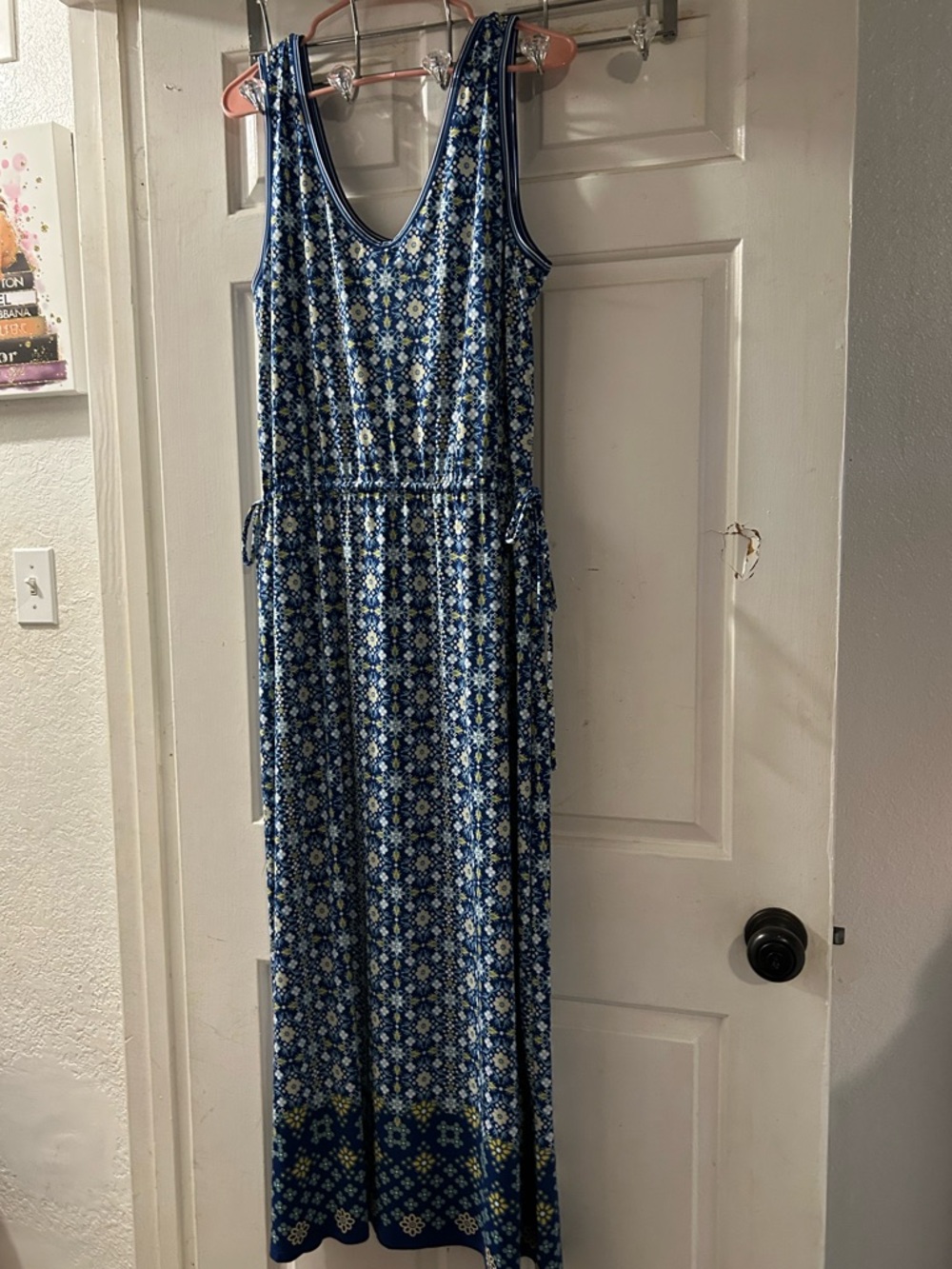 Max Studio Navy and White Floral Sleeveless Maxi Dress - Picture 2 of 2